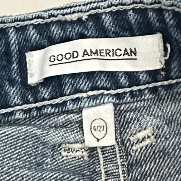 Good American Blue Distressed Jean Shorts 4/27